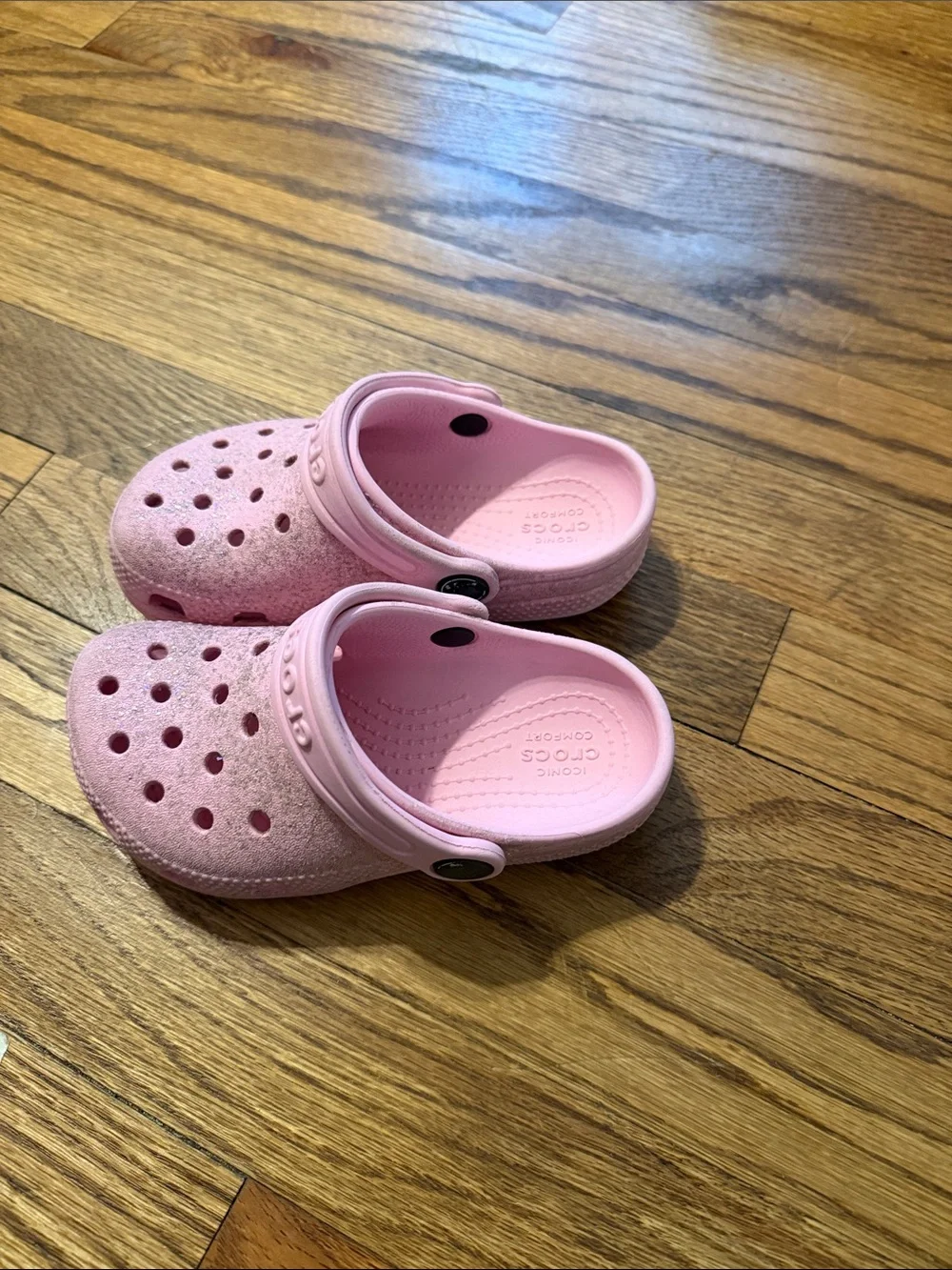 CROCS Kids Pink Classic Clog with Heel Strap